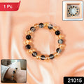 Dual-Tone Crystal Beaded Stretch Bracelet – Elegant & Comfortable