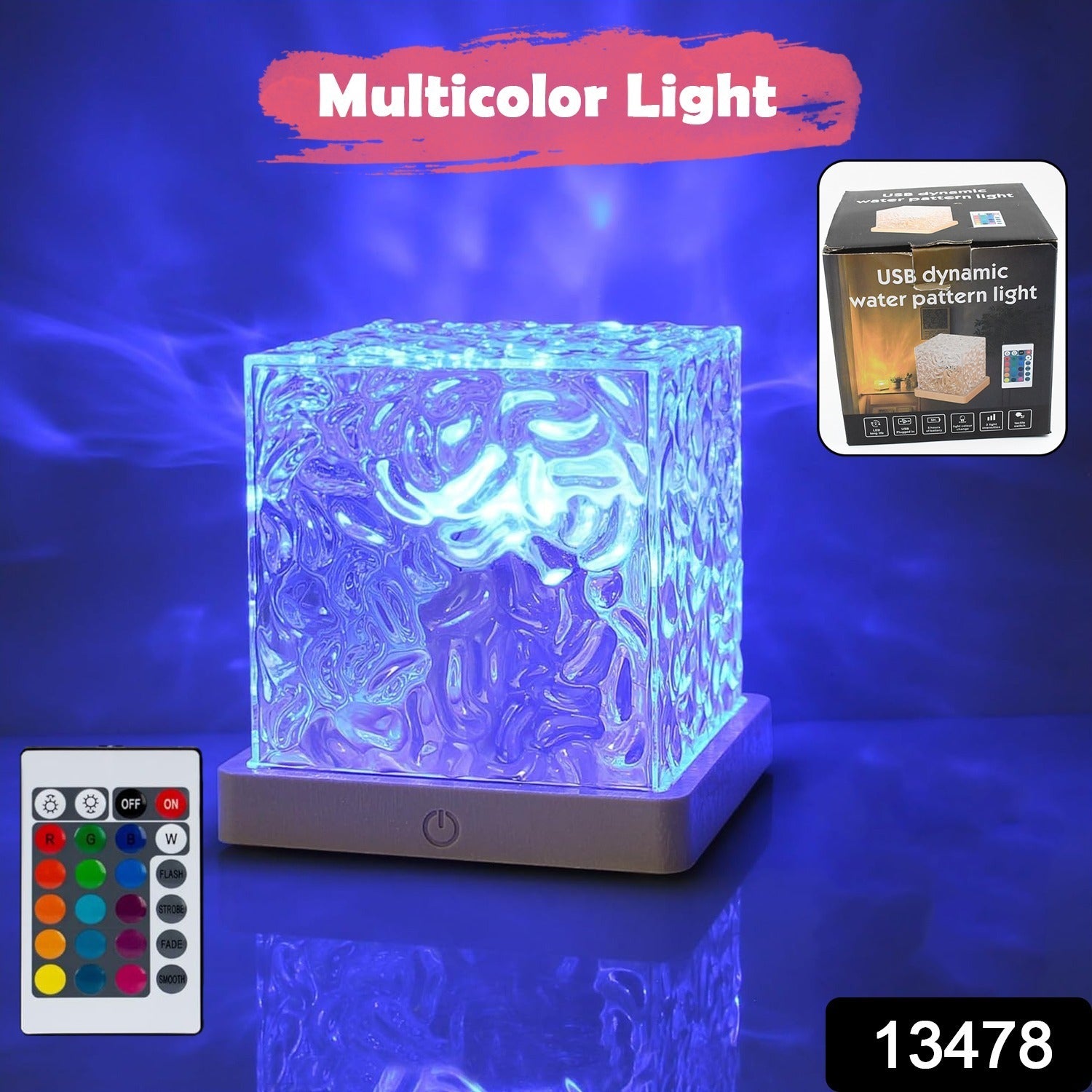 Ocean Wave Projector Lamp, 3D Water Wave LED Night Light, Water Ripple Night Lamp With Remote