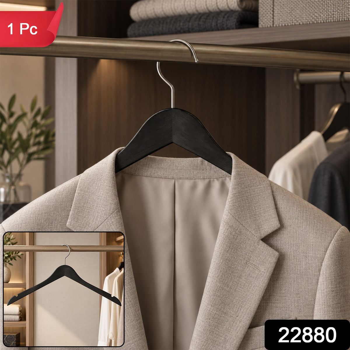 Premium Cloth Hanger – Durable Non-Slip with Metal Hook for Wardrobe