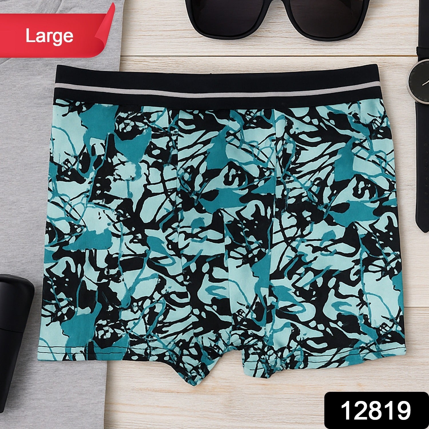 Men’s Stretch Boxer Briefs (Large) - (1 Pc / Mix Color)