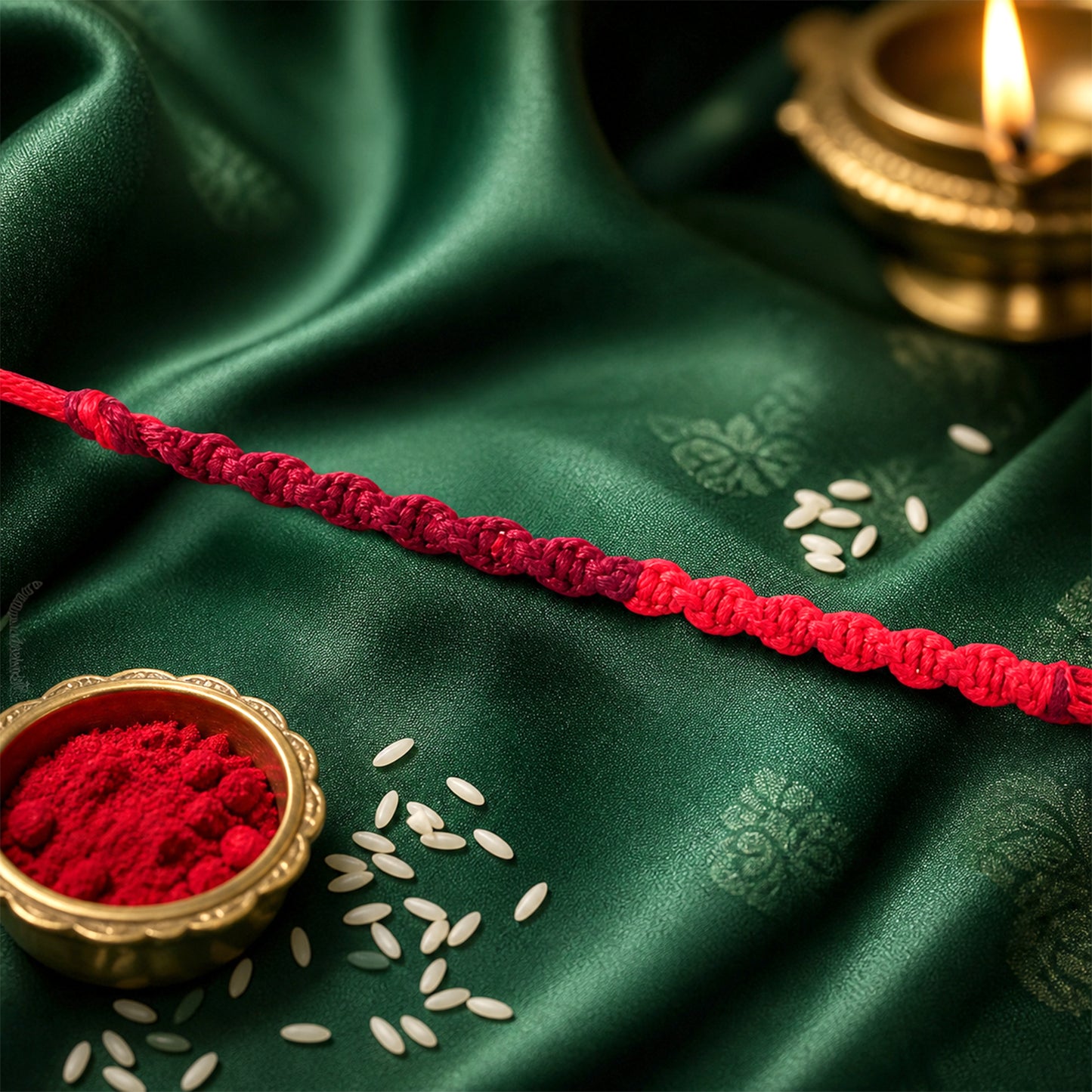 Maroon Twisted Cord Rakhi, Simple and Elegant Beadless Design