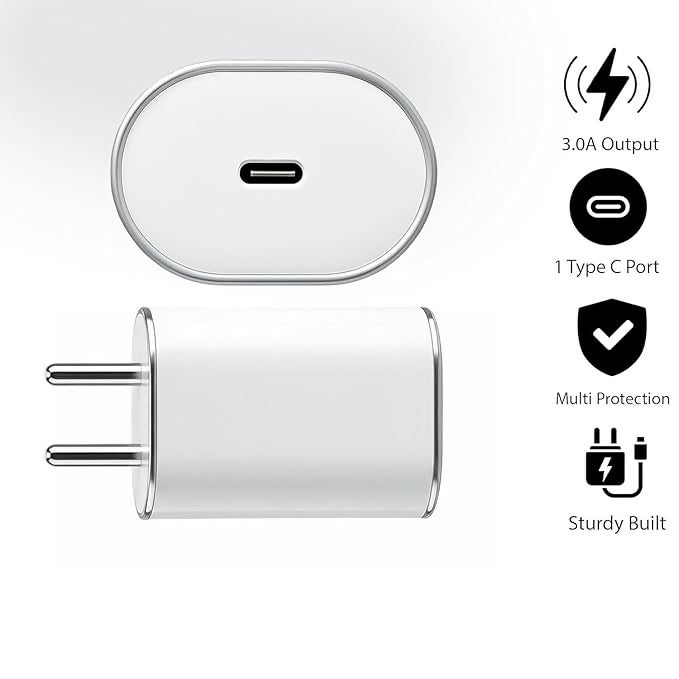 Side view of UNITEQ QuickVolt 45W GaN Type-C charger white
