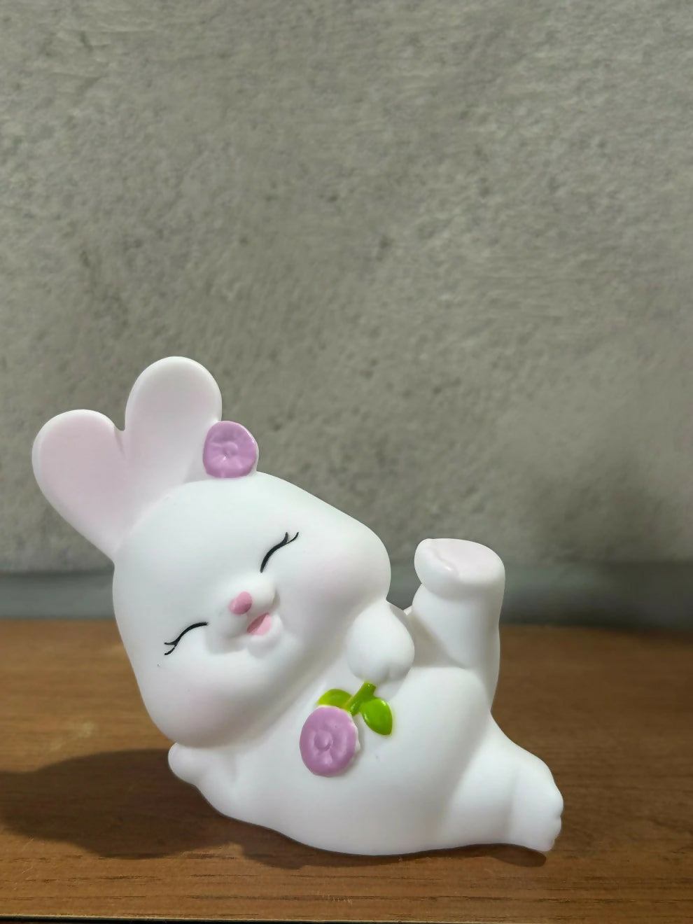 Bunny LED night lamp lit up in bedroom setting