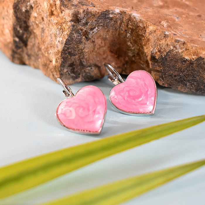 Heart-Shaped Earring Set with Sparkling Gemstone Accents