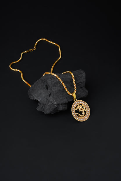 Om Diamond Pendant Gold Plated Gold-plated Brass