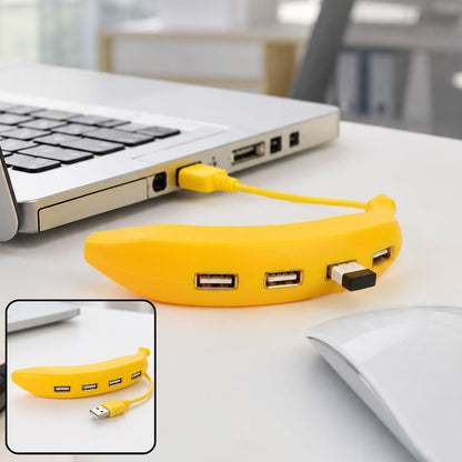 Banana Shape USB Hub – 4-Port 2.0 Splitter | Wiregenix