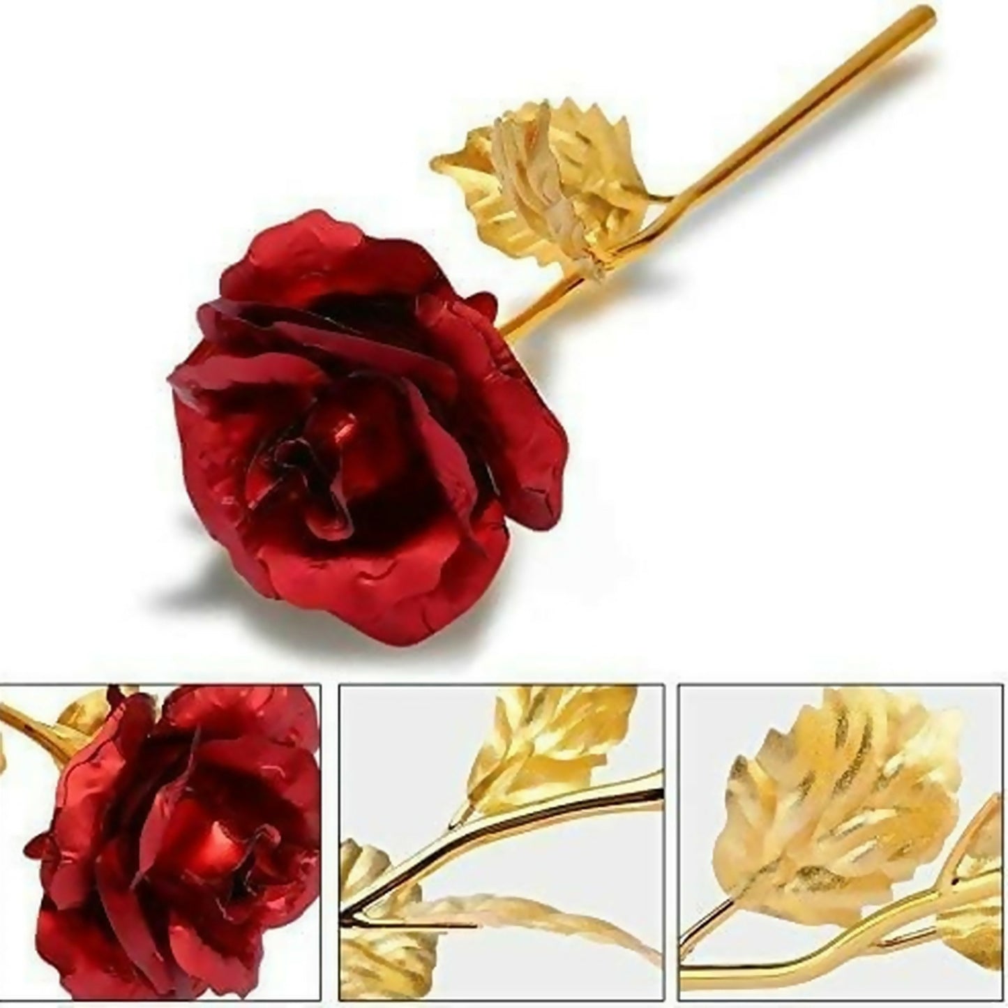 24K Gold Plated Artificial Rose for Gift | Premium Golden Red Rose with Luxury Gift Box for Anniversary, Birthday, Valentine, Wife, Girlfriend | Eternal Rose for Home Décor & Romantic Gifting