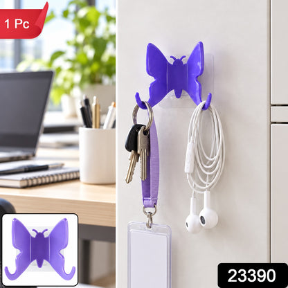 Butterfly Adhesive Wall Hook for Office Cabin, Hang Bags and ID Cards (1 Pc)