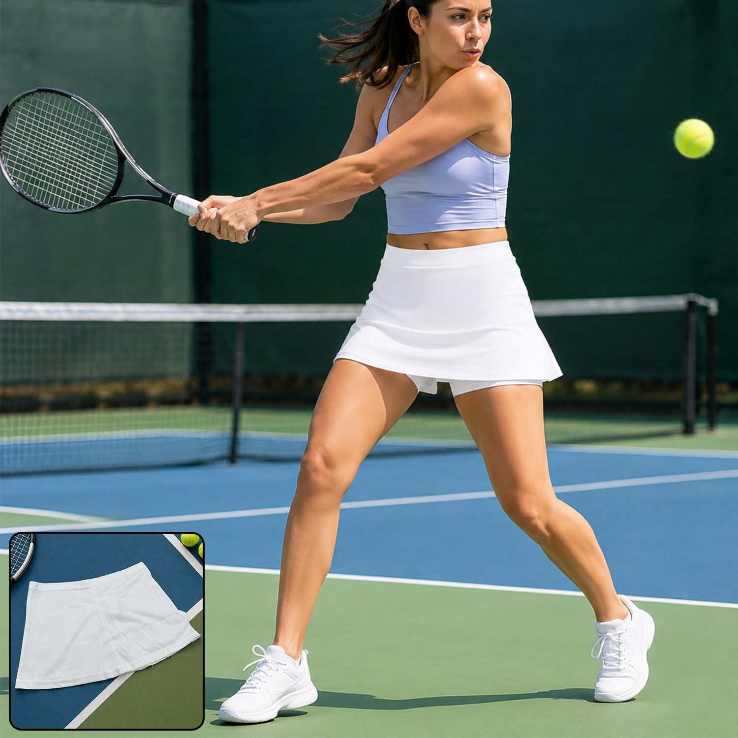 Sports Skort for Women with Inner Shorts for Tennis and Running (1 Pc)