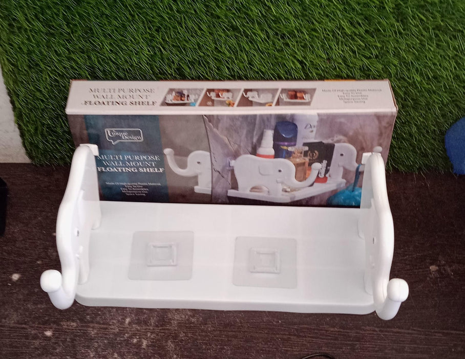 MULTIFUNCTIONAL ELEPHANT SHAPED STORAGE SHELF, NO PUNCHING WALL MOUNTE ...