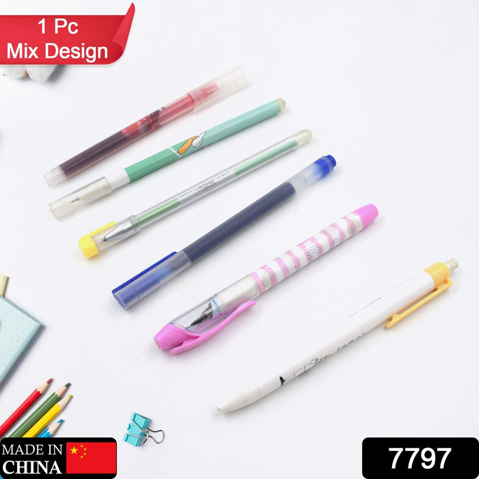 7797 Smooth Writing Pen & Pencil Superior Writing Experience Professional Sturdy Ball Pen For School And Office Stationery ( Mix Design & Color 1 Pc)