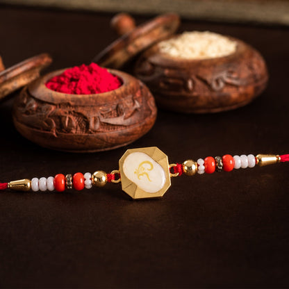Om Charm Beaded Rakhi Raksha Bandhan Gift for Brother (5pcs)