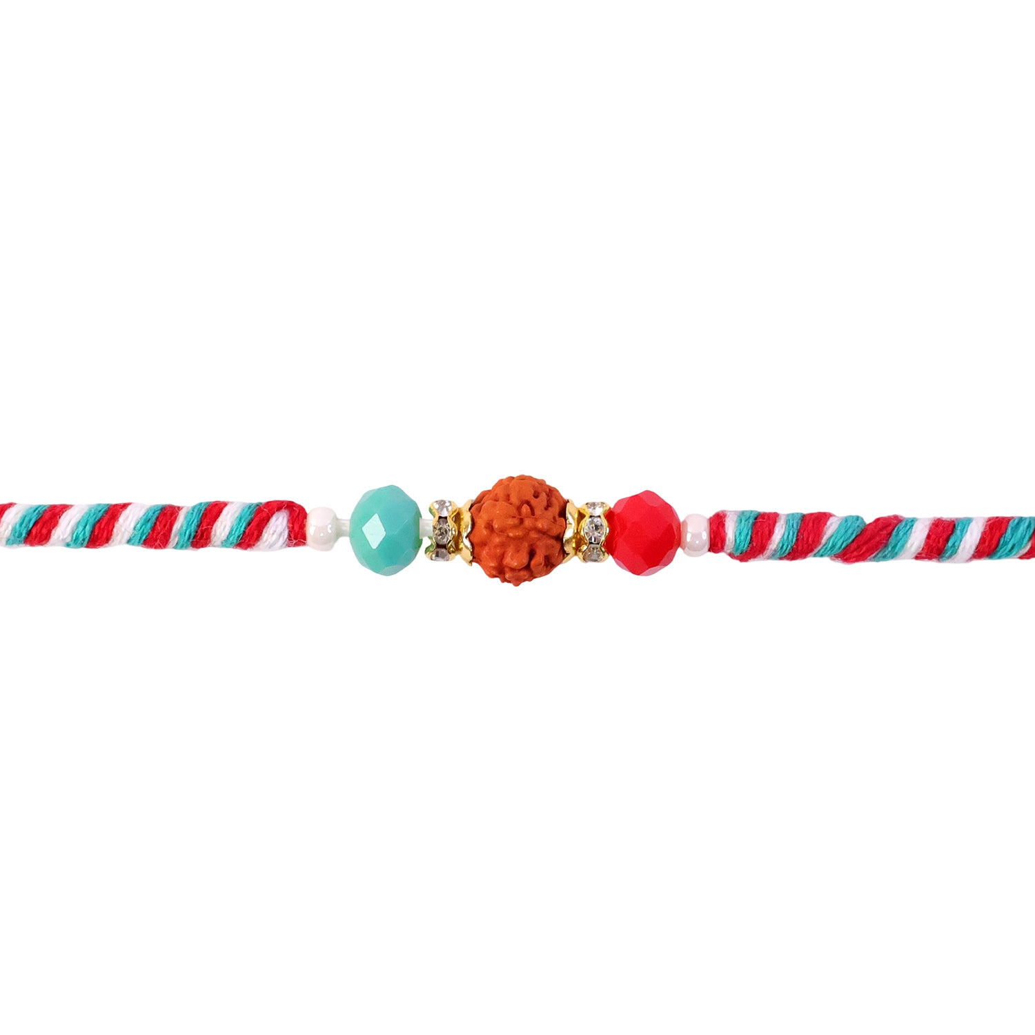 Beautiful Multicolor Designer Rakhi with Golden Centre and Cheerful Raksha Bandhan Style
