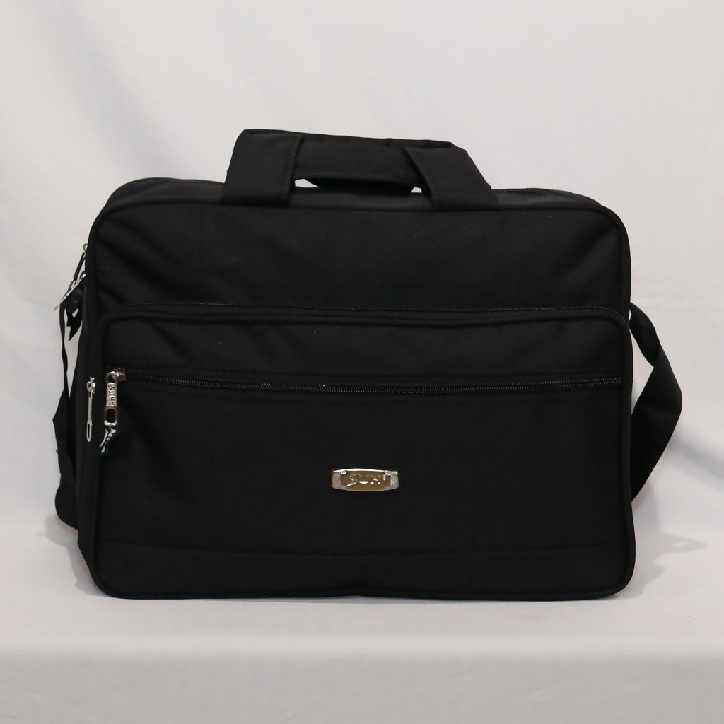 Black Laptop Bag 15.5 Inch – Water-Resistant Office Briefcase with Shoulder Strap | Multi-Compartment Business Laptop Bag for Men & Women