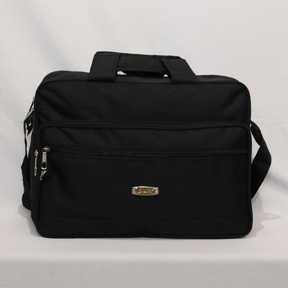 Black Laptop Bag 15.5 Inch – Water-Resistant Office Briefcase with Shoulder Strap | Multi-Compartment Business Laptop Bag for Men & Women