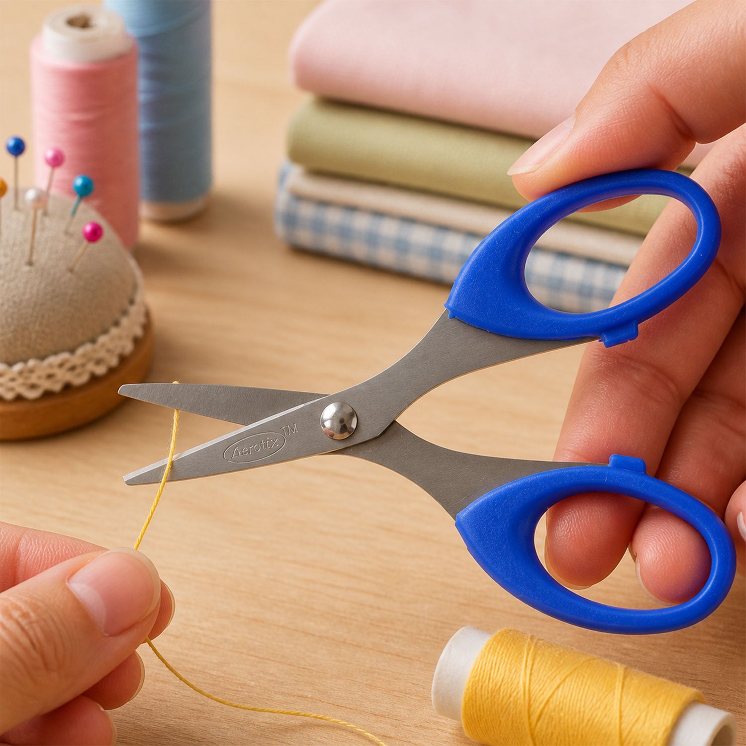 Small 4.75 Inch Stainless Steel Scissors with Easy Grip Handles for School & Craft