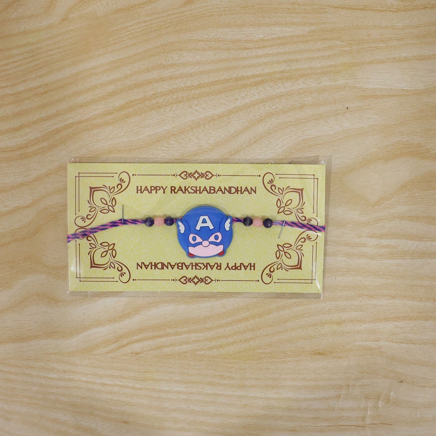 Kids Rakhi Superhero Face Beaded Thread for Brother (10pcs)