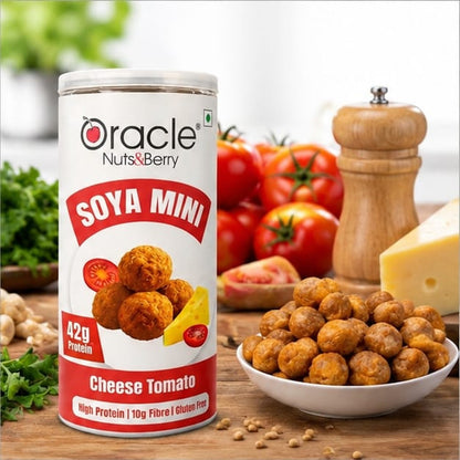 Oracle Soya Mini Cheese Tomato, Crunchy Tangy High-Protein Soya Sticks Snack 120g