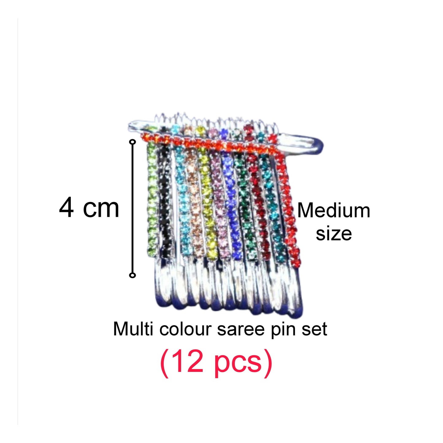 Rose Gold Crystal Dangle Saree Pin Brooch - Modern Rhinestone Jewelry