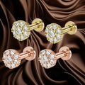 Flower Stud Earrings – Gold & Rose Gold Plated Combo Pack