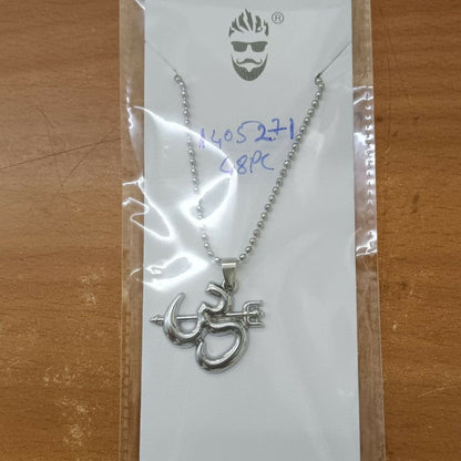 Sprititual Om and trishul Chain Pendnet