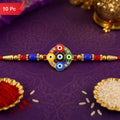 Evil Eye Rakhi for Brother Beaded Traditional Design (10pcs)