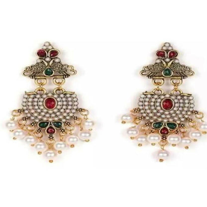 Stylish Fancy Traditional Pearl Jhumka Earrings Navaratri Special Earrings Jhumka For Women