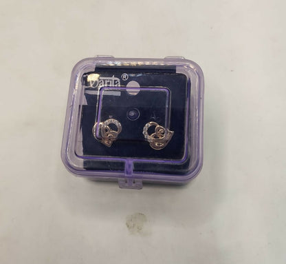 Rose Gold Heart Stud Earrings AD Love & Romantic Jewelry for women and girls