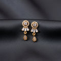 Gold Plated CZ Stud Drop Earrings – Elegant Lightweight Jewellery