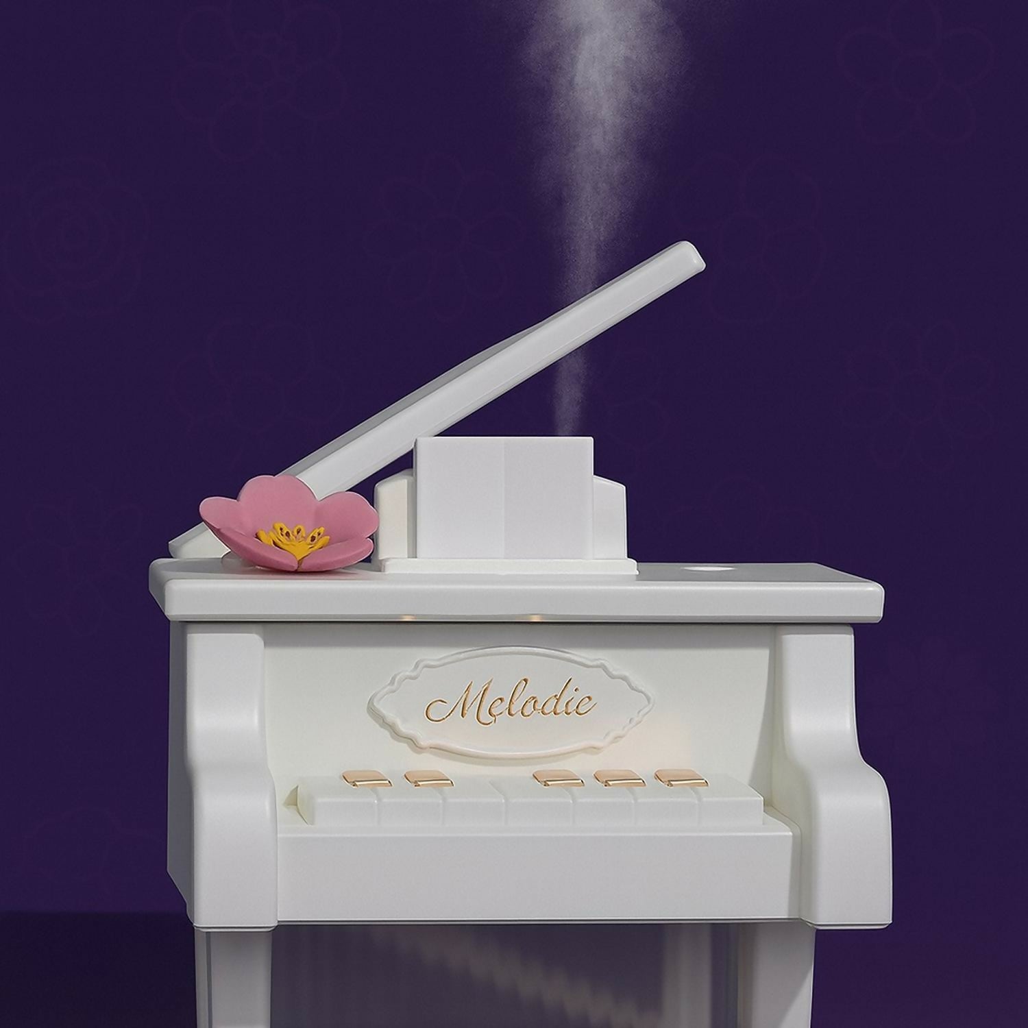 White Piano USB Mini Humidifier with Night Light for Bedroom & Office