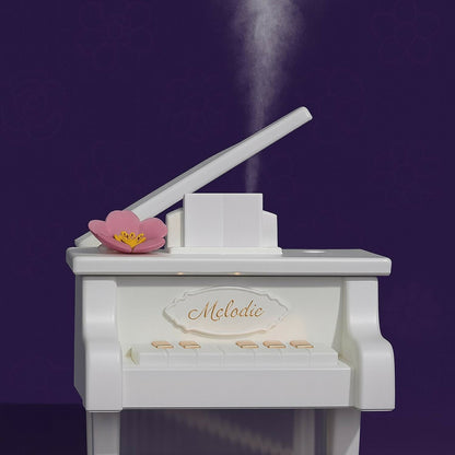 White Piano USB Mini Humidifier with Night Light for Bedroom & Office
