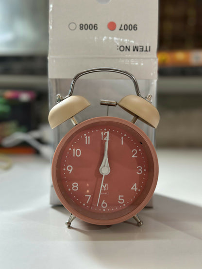 Retro Twin Bell Metal Alarm Clock for Bedroom | Loud Alarm | Quartz Table Clock
