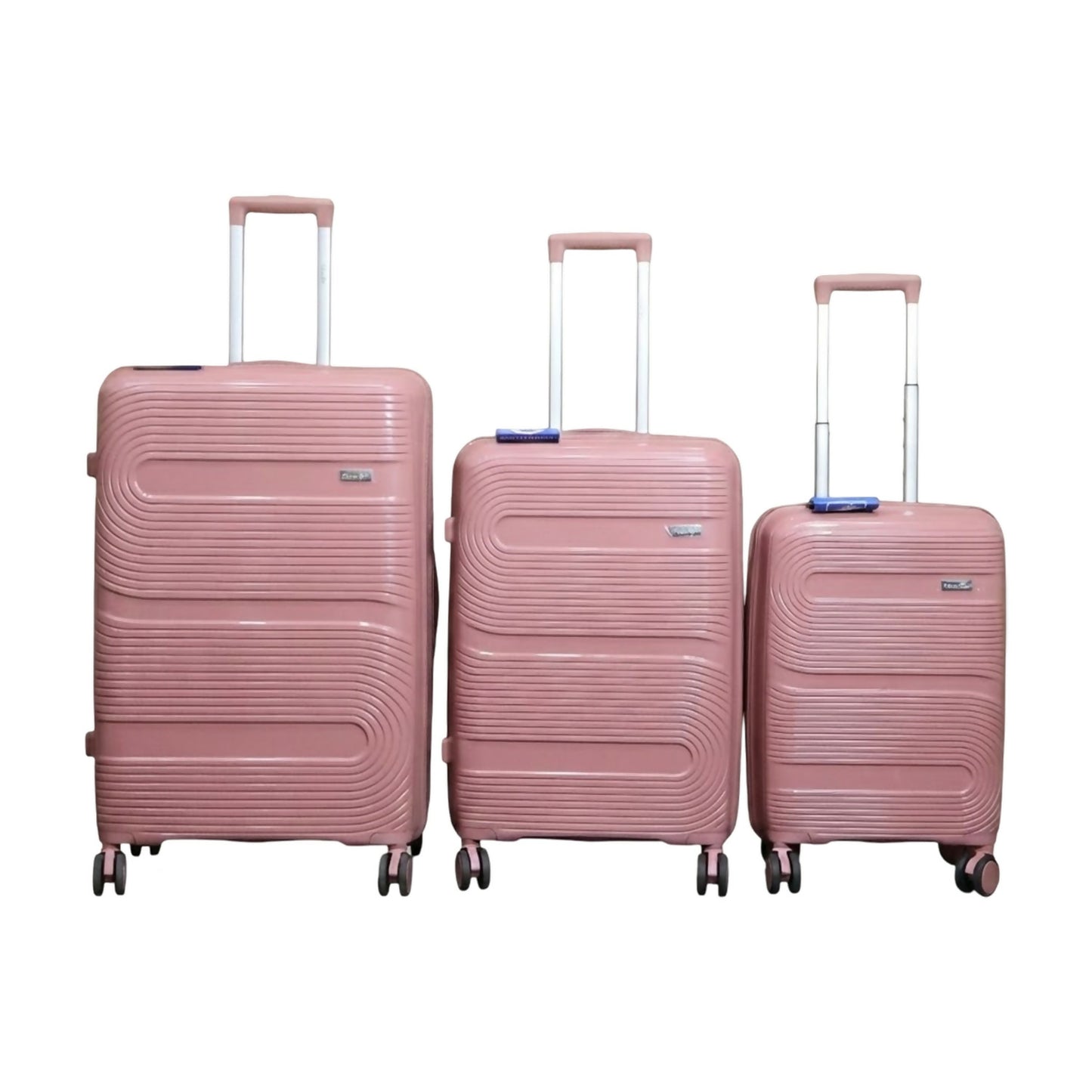 Rose Gold Hard Shell Cabin Trolley Suitcase with Telescopic Handle & 8 Wheels
