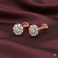 Rose Gold Cluster Nose Pin – Sparkling Diamond-Style Combo Pack of 2