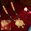 Antique Finish Lotus Peacock Mangalsutra – Elegant Bridal Accessory