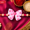 Kids Beaded Rakhi Bow Charm Festive Raksha Bandhan for Brothers (5pcs)