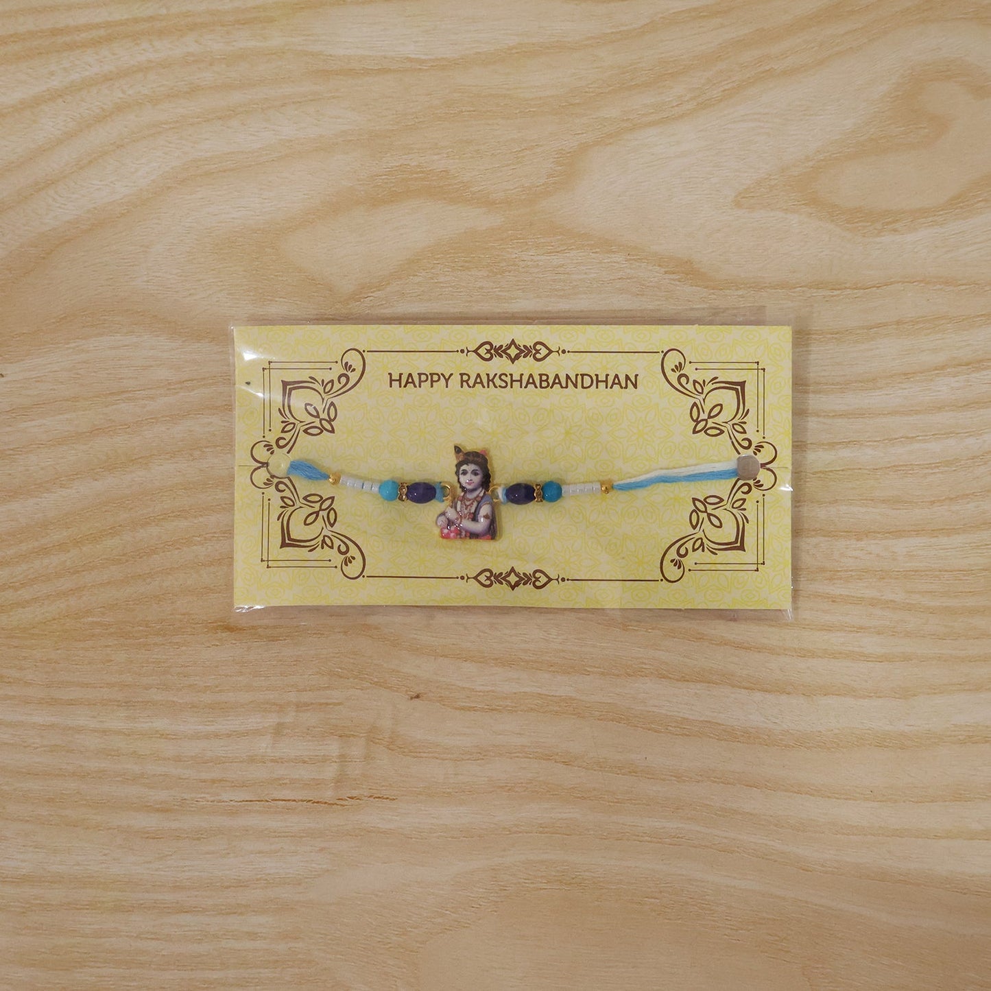 Lord Krishna Rakhi for Raksha Bandhan with Beads Design (5pcs)