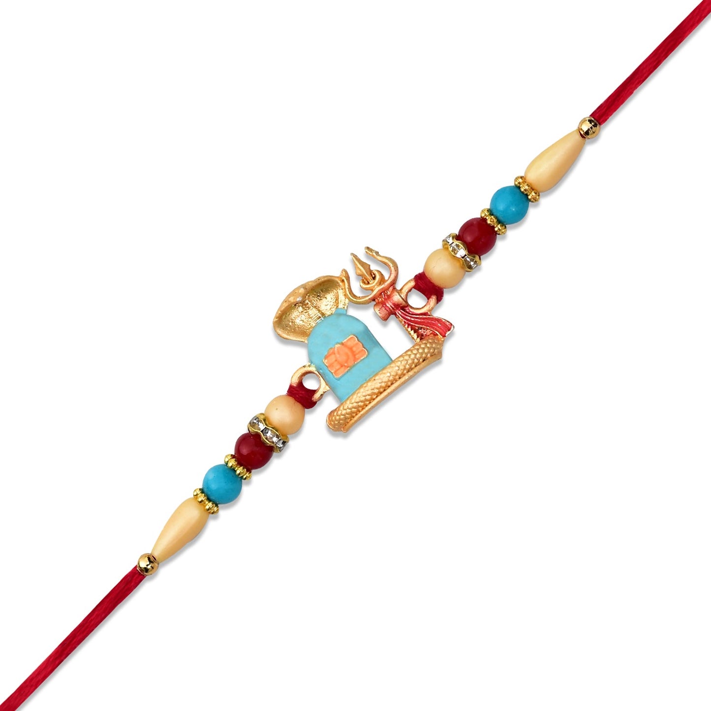 Ganesha Rakhi Beads and Stone Work for Raksha Bandhan (5pcs)
