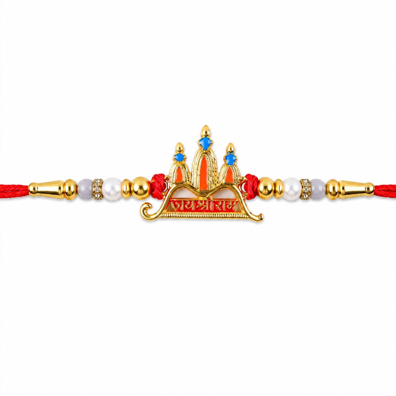 Jai Shri Ram Temple Rakhi with Chocolate Almonds, Pack of 2