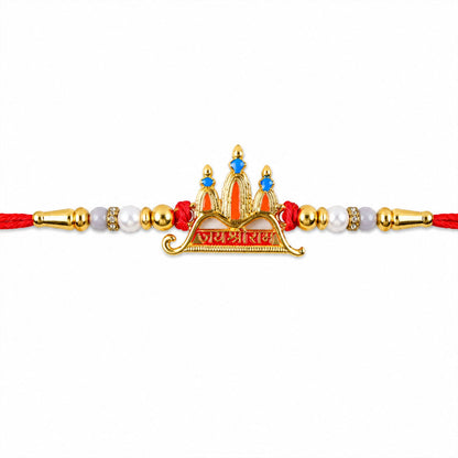 Jai Shri Ram Temple Rakhi with Chocolate Almonds, Pack of 2