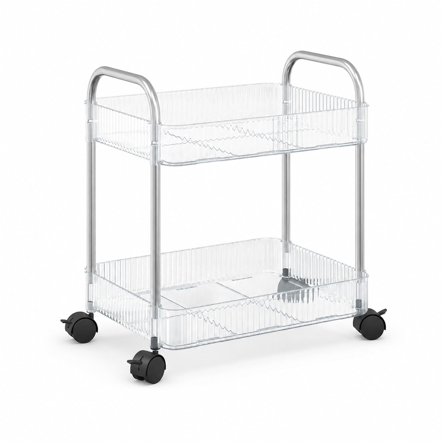 2 Layer Storage Trolley with Wheels – Compact & Movable Organizer