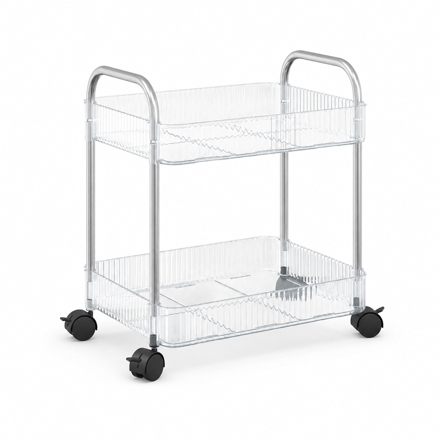2 Layer Storage Trolley with Wheels – Compact & Movable Organizer