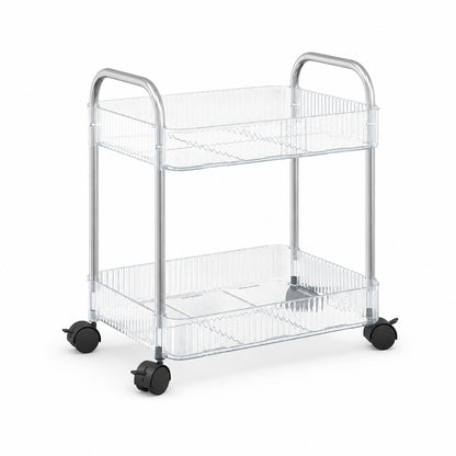 2 Layer Storage Trolley with Wheels – Compact & Movable Organizer