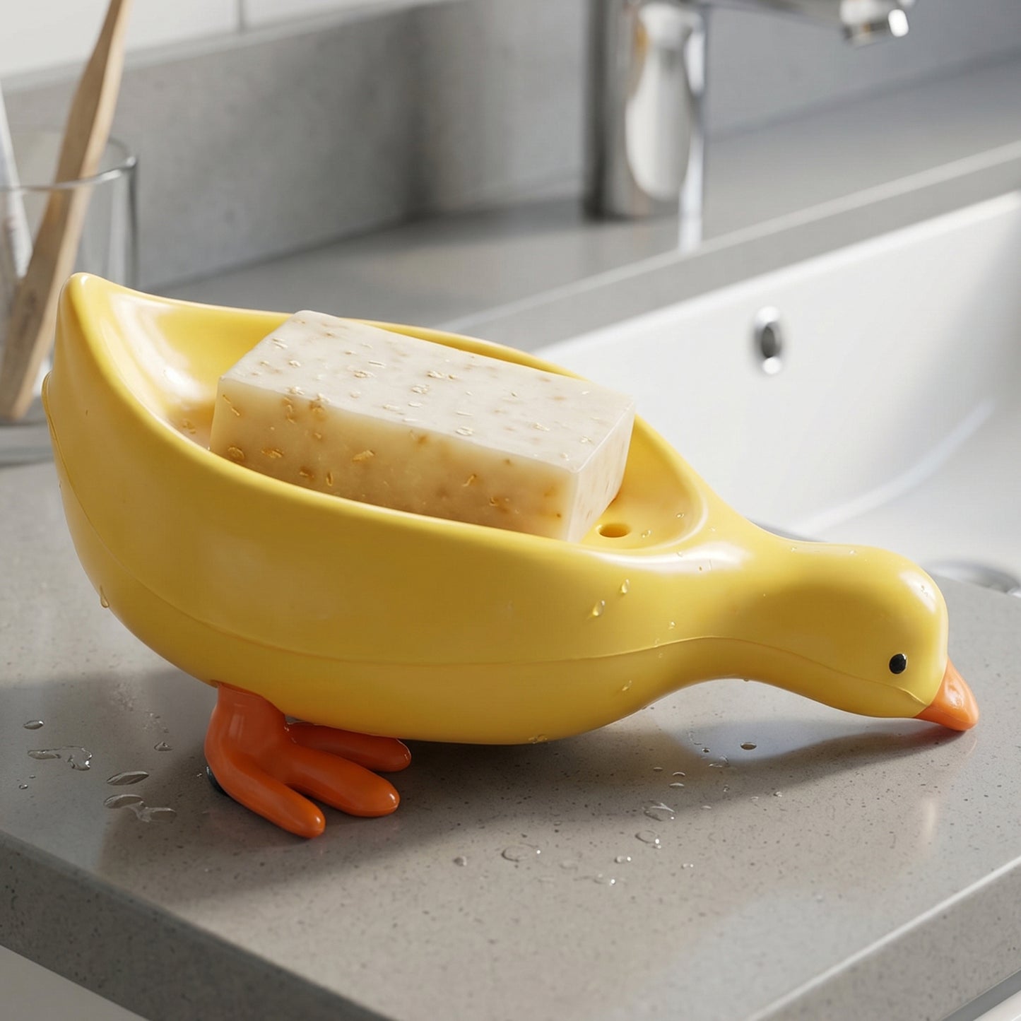 Plastic Soap Tray with Duck Design