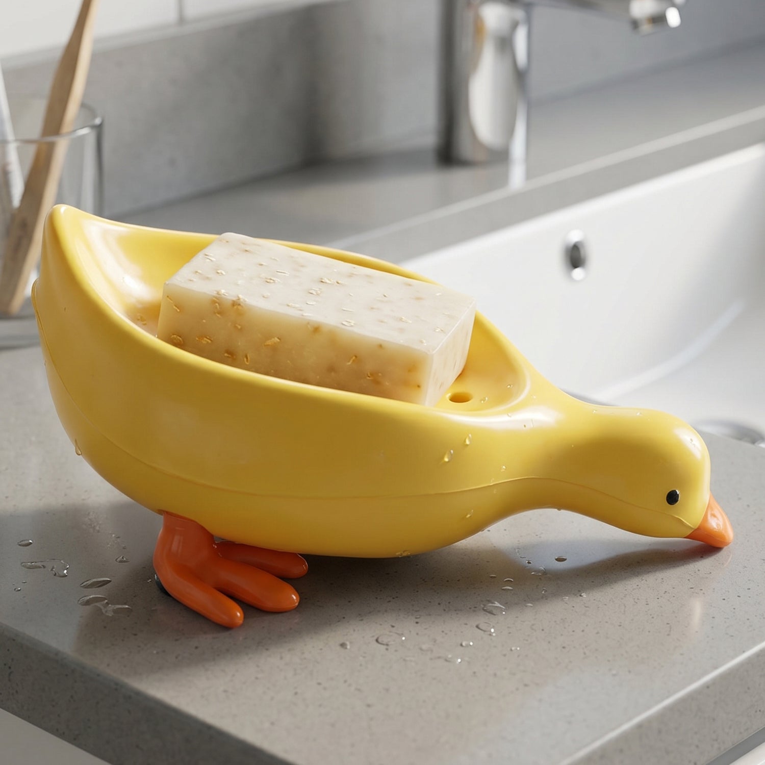 Plastic Soap Tray with Duck Design