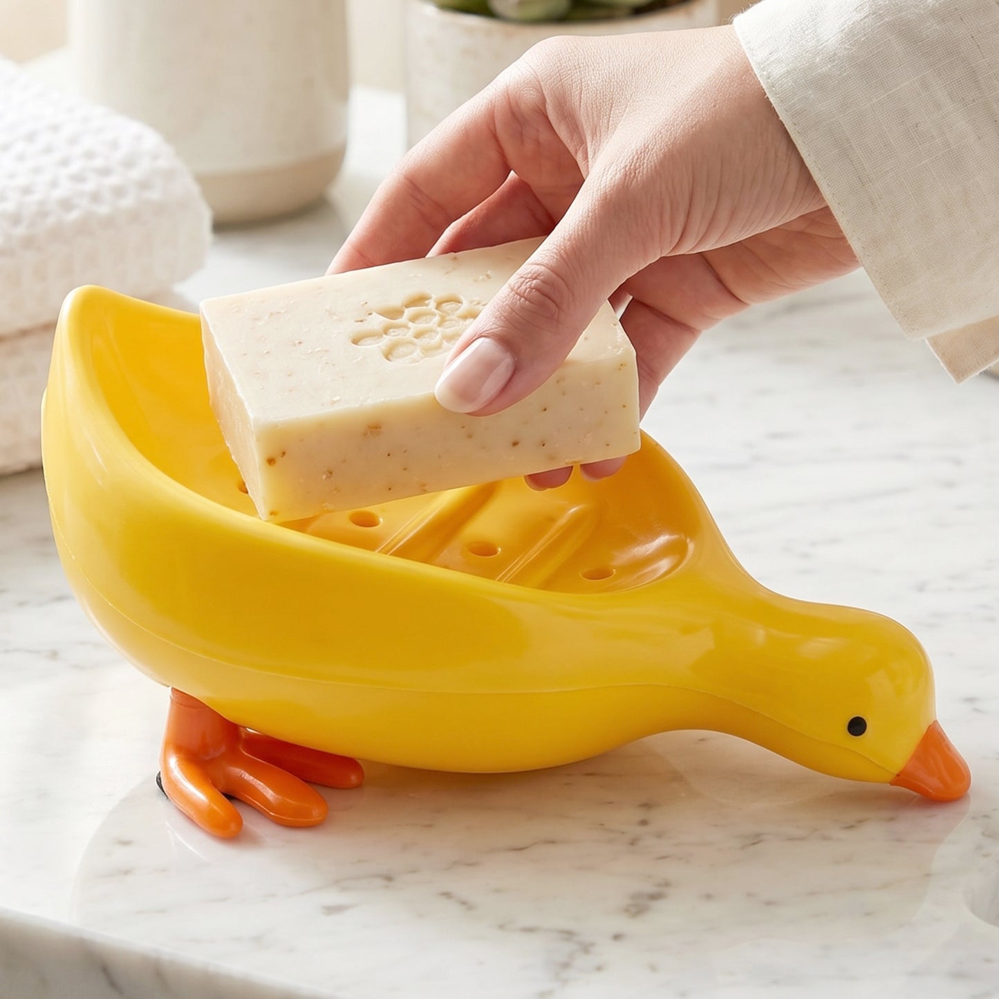 Cute Duck Shape Plastic Soap Holder Box from DeoDap