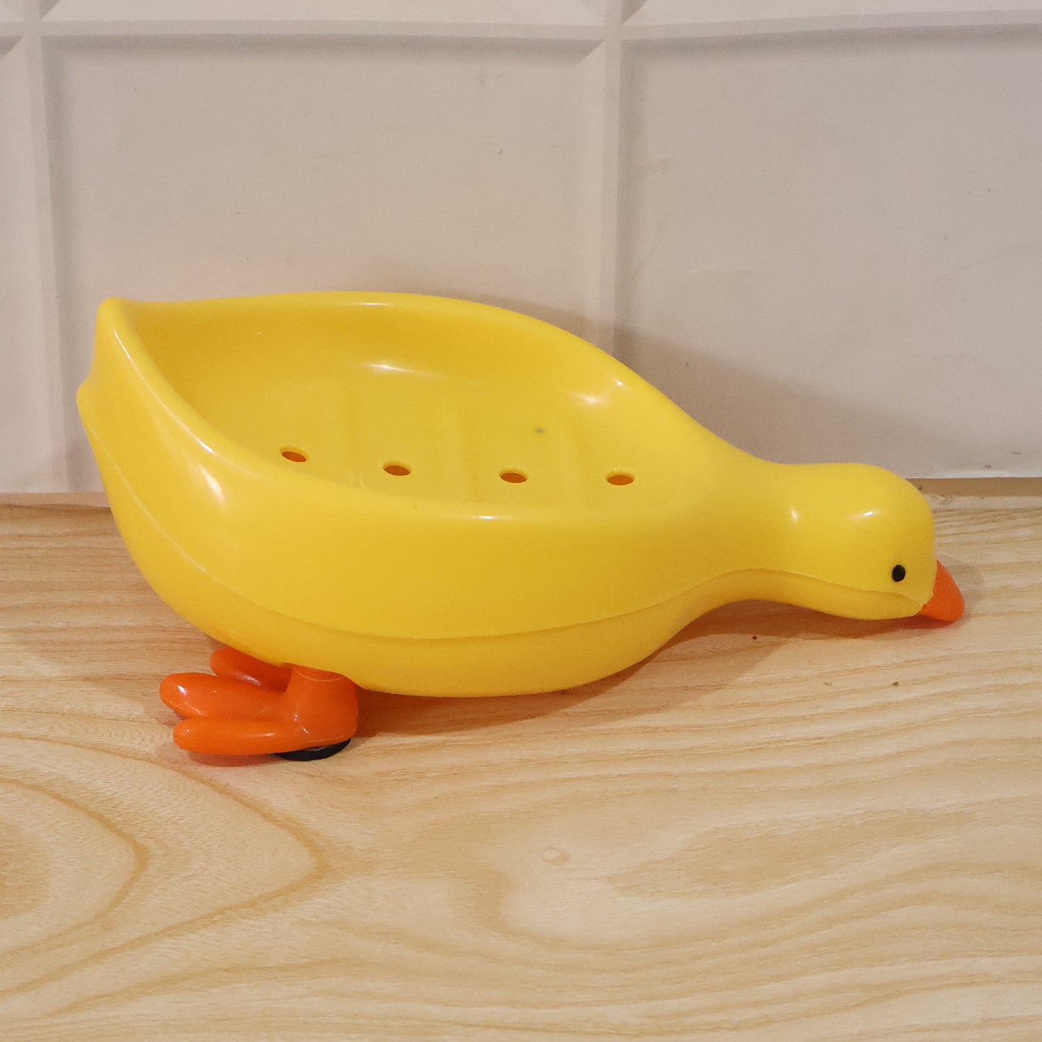Cute Duck Shape Plastic Soap Holder Box for Kids Bathroom