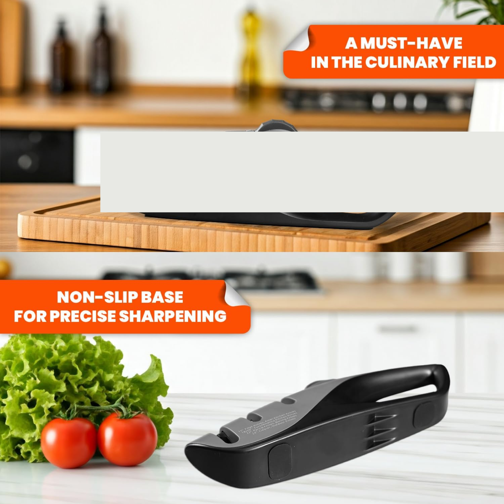 Kitchen Knife Sharpener – Handheld for Chefs & Serrated Knives (1 Pc, Chopper Not Included)