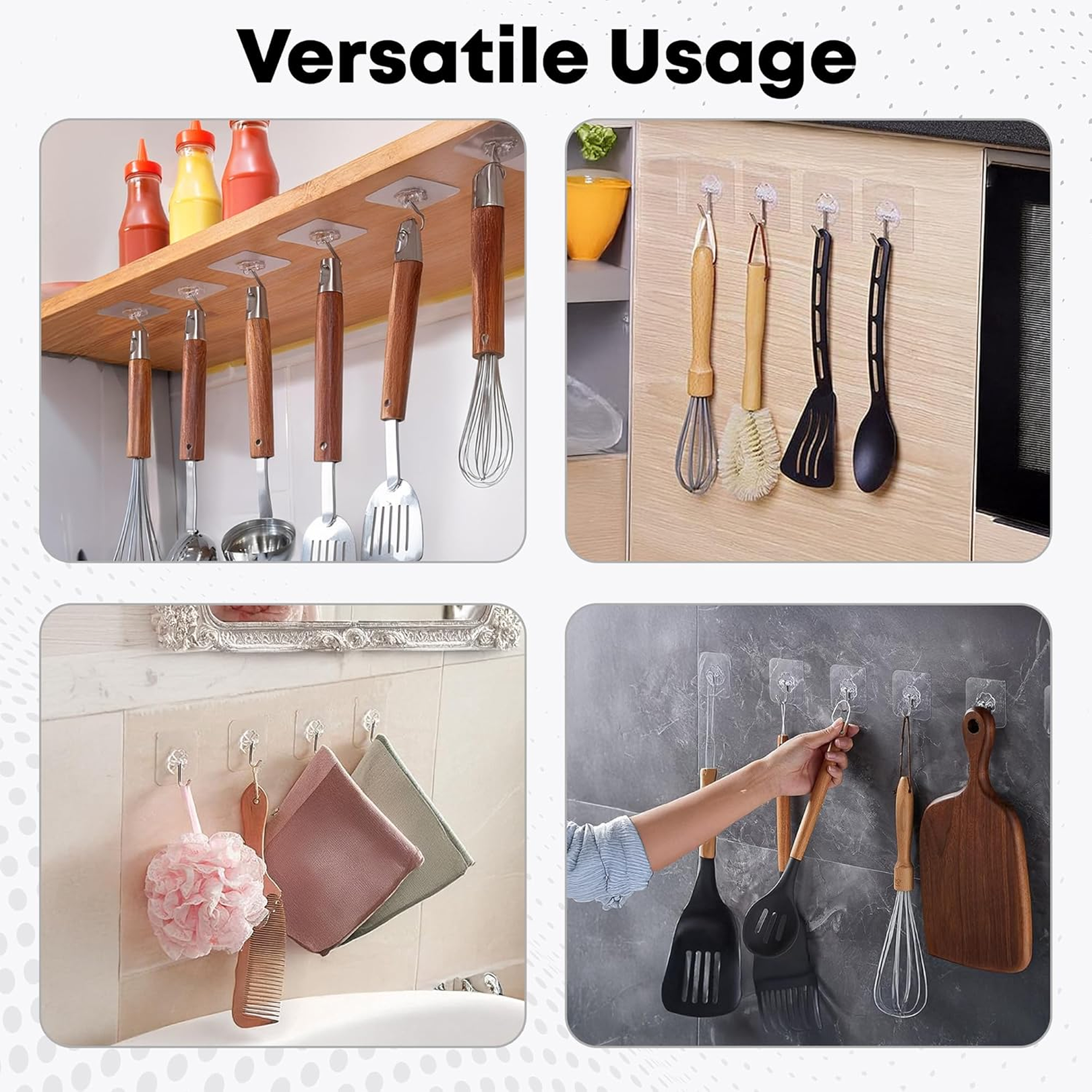 1689 બહુહેતુક મજબૂત નાના સ્ટેનલેસ સ્ટીલ એડહેસિવ વોલ હુક્સ