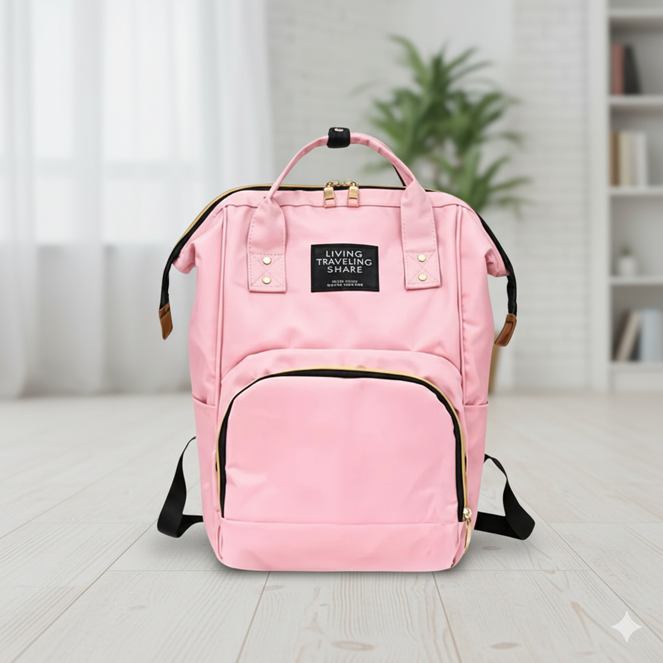 Multifunction Diaper Bag Backpack for Baby Care & Travel, Large Capacity Baby Changing Bag with Multiple Compartments, Lightweight & Durable Mother Baby Organizer Bag, 1 Pc, Assorted Blue/Pink/Peach - Image 1